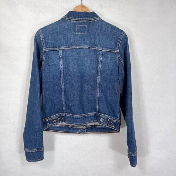 Old Navy Classic Denim Trucker Button Up Jean Jacket Dark Wash Med - Picture 3 of 7
